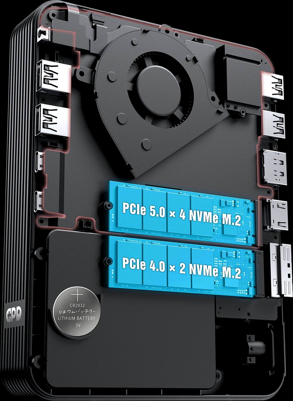 PCIe 5.0 x4およびPCIe 4.0 x2のM.2スロット