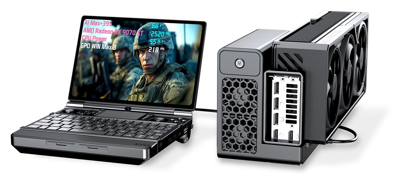 WIN Max 3とGPD G2グラフィックスドックの接続イメージ